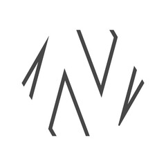 letter N monoline logo
