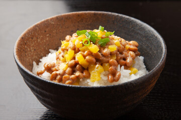 たくあん納豆のご飯