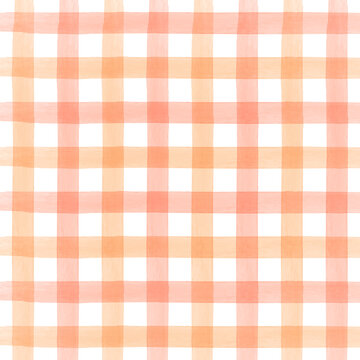 Orange Watercolor Checkered Pattern