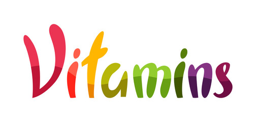 Illustration of colored word Vitamins.