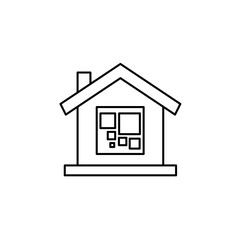 Smart home QR code illustration icon. Illustration of smart home technology with outline style. Vector