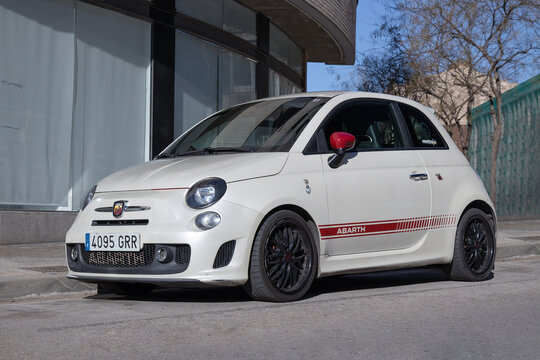 SABADELL, SPAIN-JANUARY 17, 2021: 2018 Fiat 500-Abarth 595 70th Anniversary