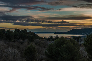 Coucher de soleil sur l'Etang de Berre