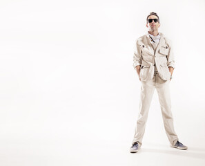 Portrait of a handsome, dakr -haired man - isolated