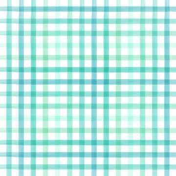 Sea Green Watercolor Checkered Pattern