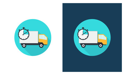 Delivery truck flat icon vector template, Online Shop icon concepts, Creative design