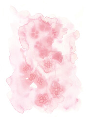 Watercolor hand drawn pink rose petals background