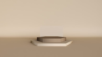 Minimal background, mock up scene with podium for product display. 3d rendering