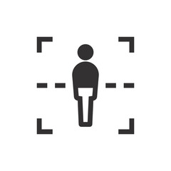 Body scan black vector icon. Security scanner glyph symbol.