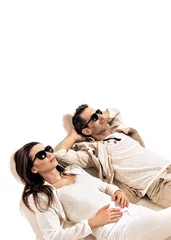 Poster Portrait of a calm, relaxed couple in a romantic mood © konradbak