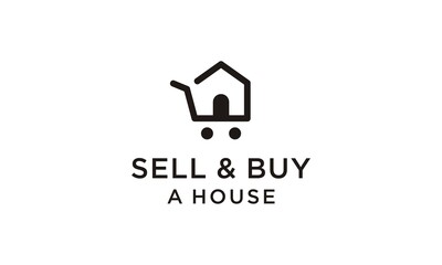 simple sell and buy a house logo