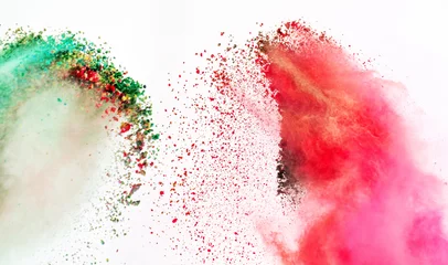 Foto op Canvas Abstract picture of colorful powder splash © konradbak