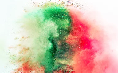 Tuinposter Abstract picture of colorful powder splash © konradbak