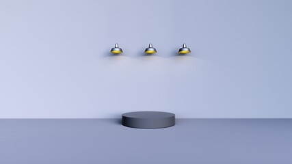 Minimal background, mock up scene with podium for product display. 3d rendering