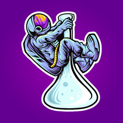 space astronaut bong ripper illustrations for your work Logo, mascot merchandise t-shirt, stickers and Label designs, poster, greeting cards advertising business company or brands.
