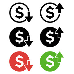 Obraz premium Cost reduction icon vector. Reduce costs sign and symbol vector design.
