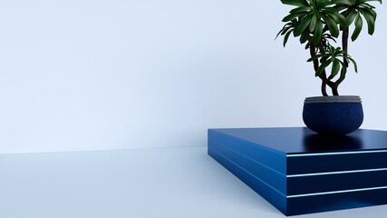 Minimal background, mock up scene with podium for product display. 3d rendering