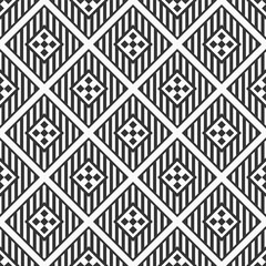 Abstract seamless striped rhombuses pattern. Modern stylish texture. Repeating geometric tiles. Vector monochrome background.