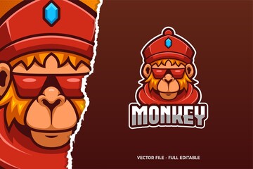 Cool Monkey E-sport Logo Template