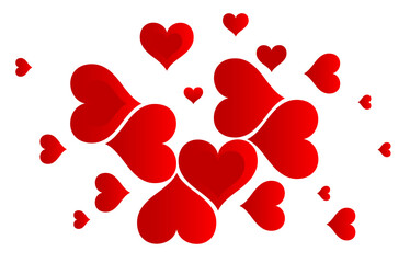 Valentine's Day. Red hearts. Abstract vector background. The holiday of lovers. Congratulation. Card.