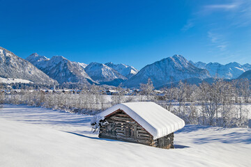 Allgäu - Winter - Stadel - Oberstdorf - Alpen - Schnee - malerisch