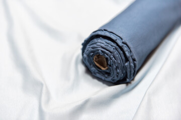 Fabric in a roll blue color