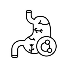 Fototapeta premium Stomach infection medical line icon