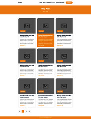 Blog grid inner page vector template. Web ui kit Web element for your web design.
