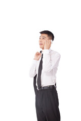 Portrait of young Business man using cell phone