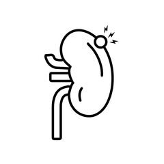 Renal pain kidney medical line icon