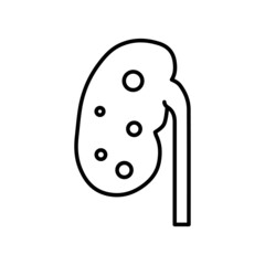 Ureter infection medical line icon