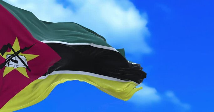 Seamless loop of Mozambique flag.	