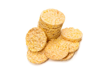 Rice wafer isolated on white background.