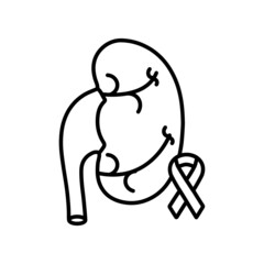 Kidney Cancer medical line icon