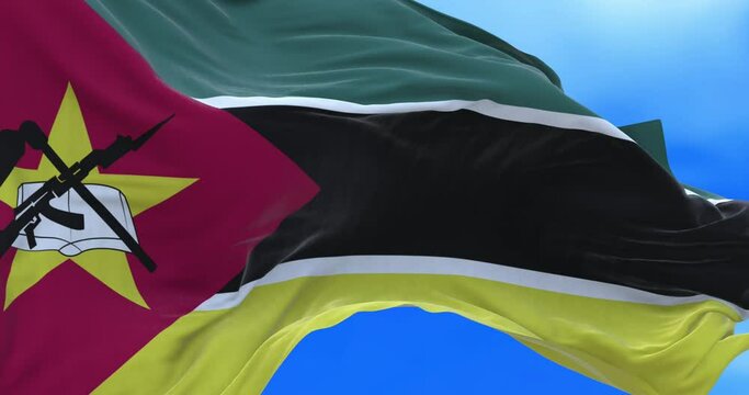 Seamless loop of Mozambique flag.	
