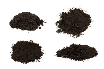 A handful of earth isolated on white background.