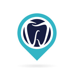 dental sign symbol, pin dental logo