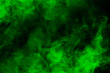 Green steam on a black background.