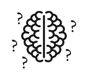 Human brain on a white background. Silhouette. Vector illustration.