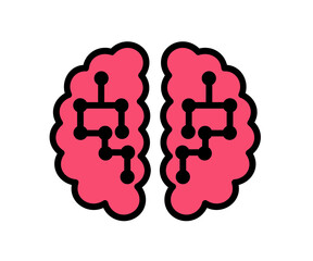 Human brain on a white background. Vector illustration.