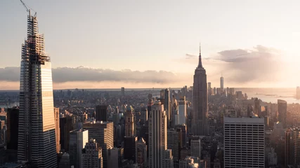 Badezimmer Foto Rückwand New York City Skyline during Sunset © Aboveusthewaves_