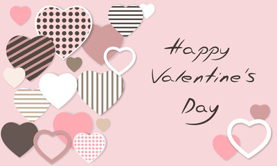 Valentine's Day. Vintage hearts. Delicate postcard or festive background.