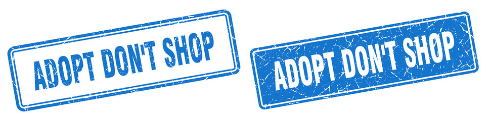 adopt don't shop stamp set. adopt don't shop square grunge sign