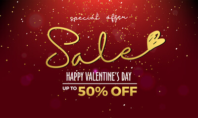 Valentine's day sale long banner template