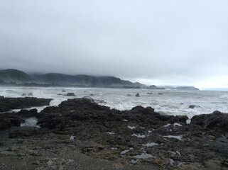 Foggy day on the ocean