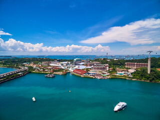 Fototapeta na wymiar Aerial view of Sentosa, singapore