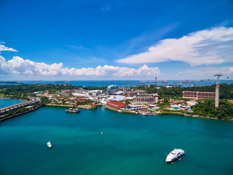 Aerial view of Sentosa, singapore