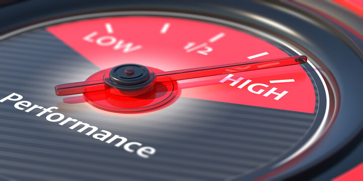 high performance concept. Car gauge measure engine close up. 3d illustration