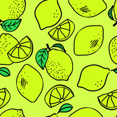 Vector lemon pattern illustration. Vector lemon pattern.