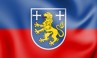 3D Flag of Friesland (Lower Saxony), Germany. 3D Illustration. - 406475365